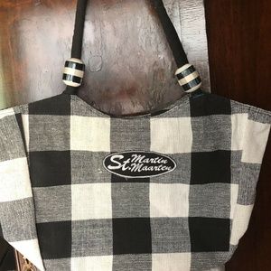 St. Maarten Black and White Canvas Tote Bag New No